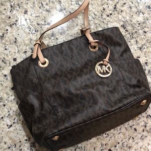 MK brown logo purse